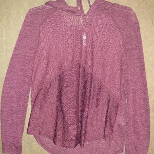 Beautiful! Long sleeve see thru lace hoodie